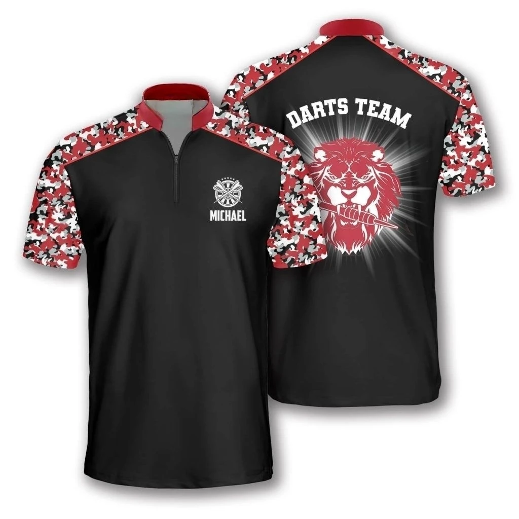 Cheap Uniform Custom Quick Dry Sublimation Men Jerseys Professional Darts Wear Polyester Dart Shirts With Pocket