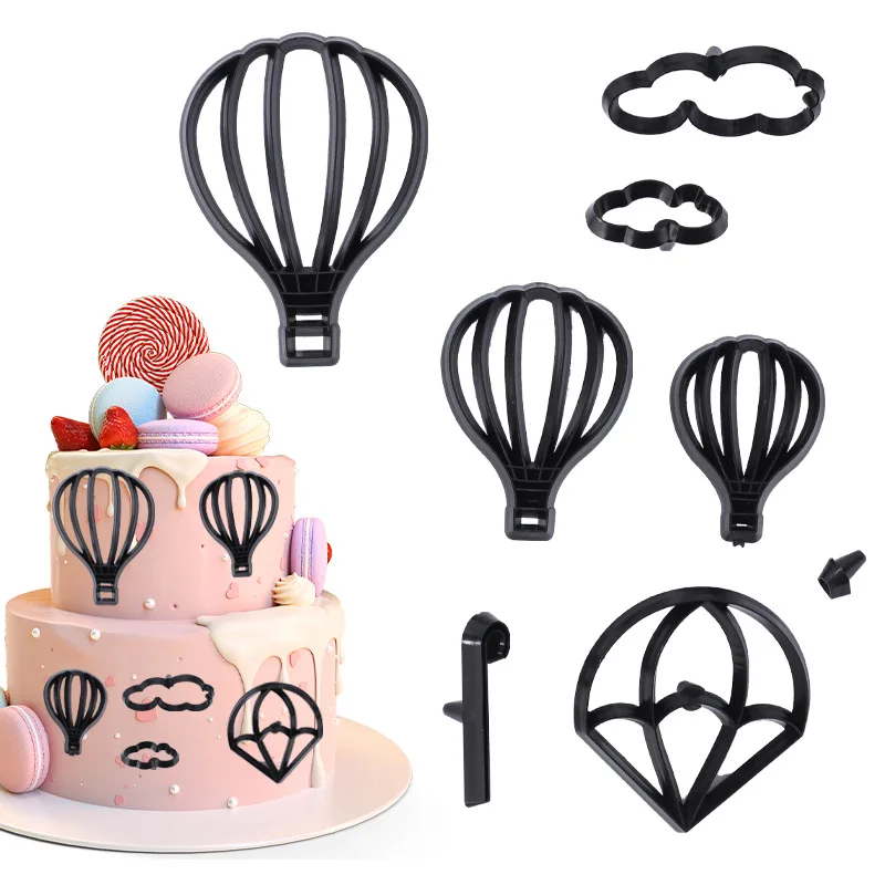 Hot Air Balloons Cloud Fondant Cutter Set Plastic Cookie Cutter Mold Craft Polymer Clay Cutters