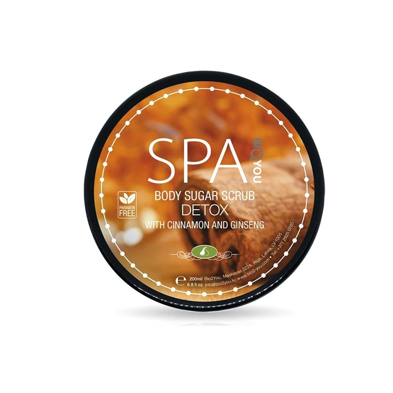 Wholesale Low Price Packaging Detox With Cinnamon And Ginseng Sugar Body Scrub 200 Ml