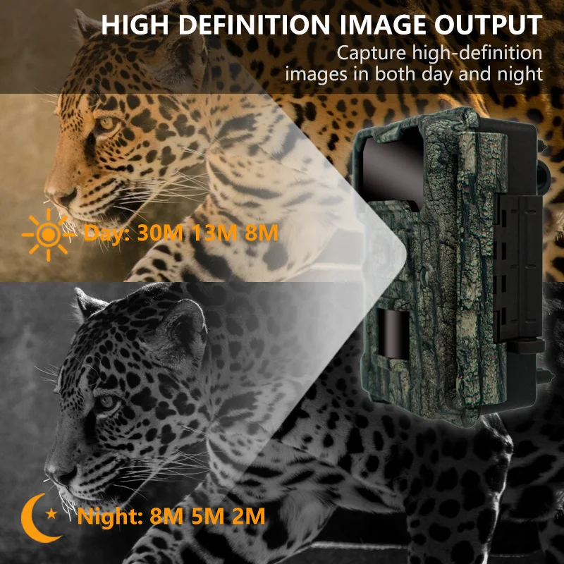 Hidden camera detector with dual lens KW696 OEM/ODM 0.4s trigger 1080P/30MP waterproof IP67 for wildlife research
