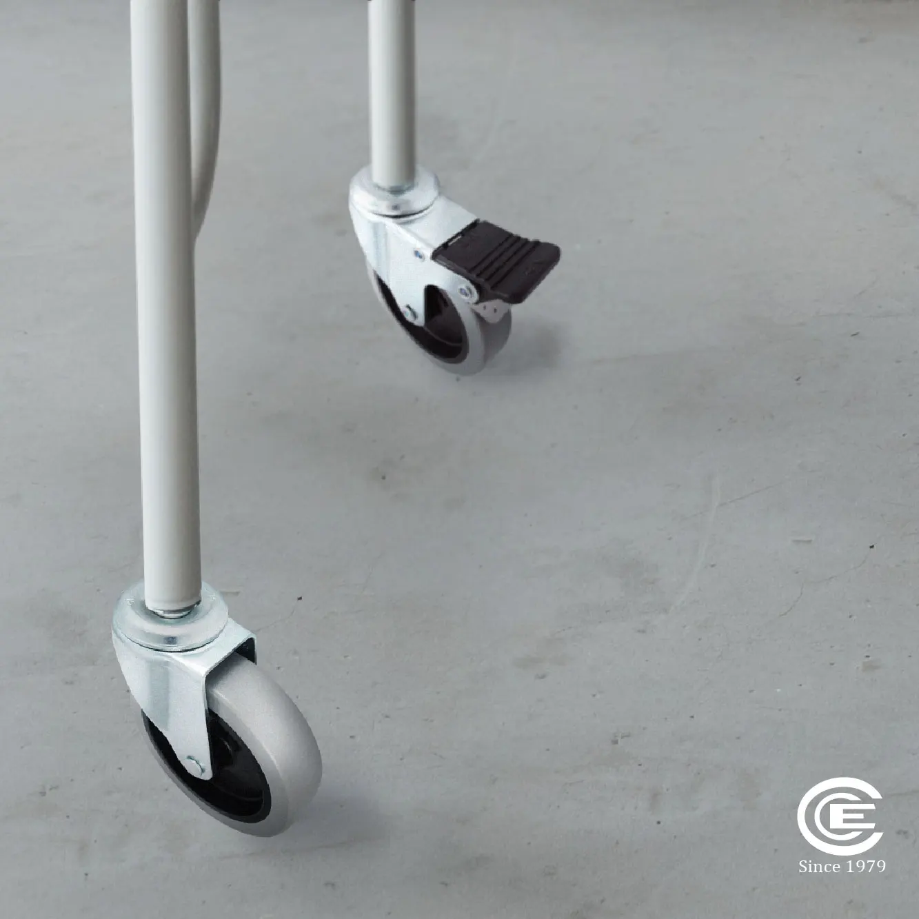 CCE 4 Inch (100mm) Dolly PVC Caster Roller Bronze Ring Stem