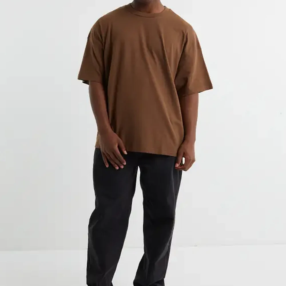 Factory 180 Gsm 100% Cotton T Shirt Plus Size Men Drop Shoulder Thick Blank T Shirt Oversize Male T-shirts T Shirts Adult Boys