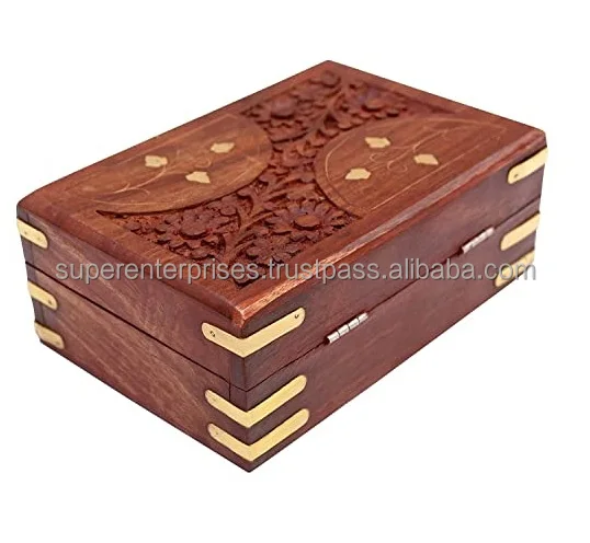 High Quality Top Product Square Box For Jewellery Storage Design Multiple Wooden Jewellery Packaging Box from Indian Handicraft