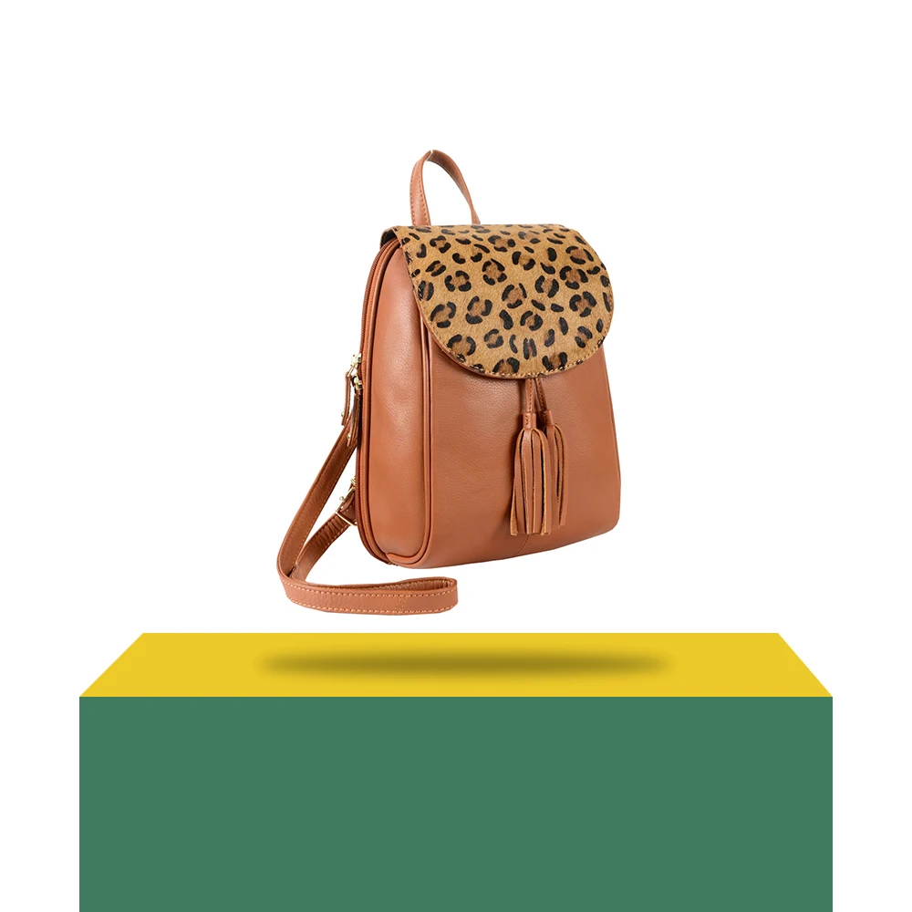 Tiger Print High Quality Genuine Leather Unisex Backpack For Travelling Buy At Factory Price