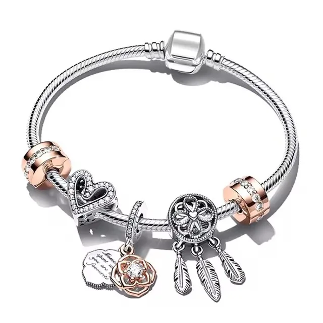 925 браслет из стерлингового серебра с подвеской бисера Подходит для браслета iPandora оригинальным логотипом S925 ALE ювелирные изделия