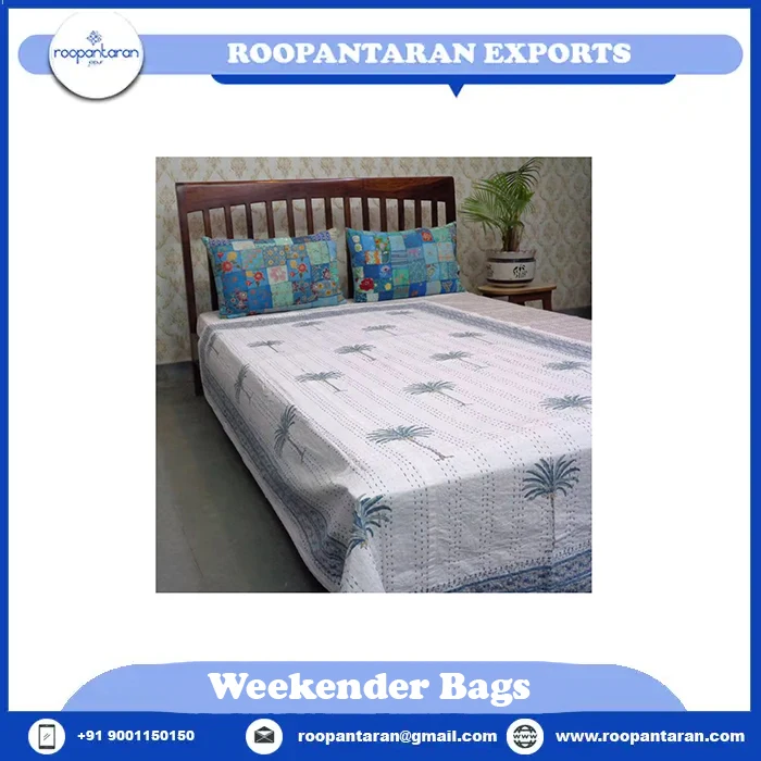 Винтажный Комплект постельного белья из индийского хлопка Kantha оптом стеганые одеяла ручной работы для кровати с лоскутным дизайном и стегаными одеялом