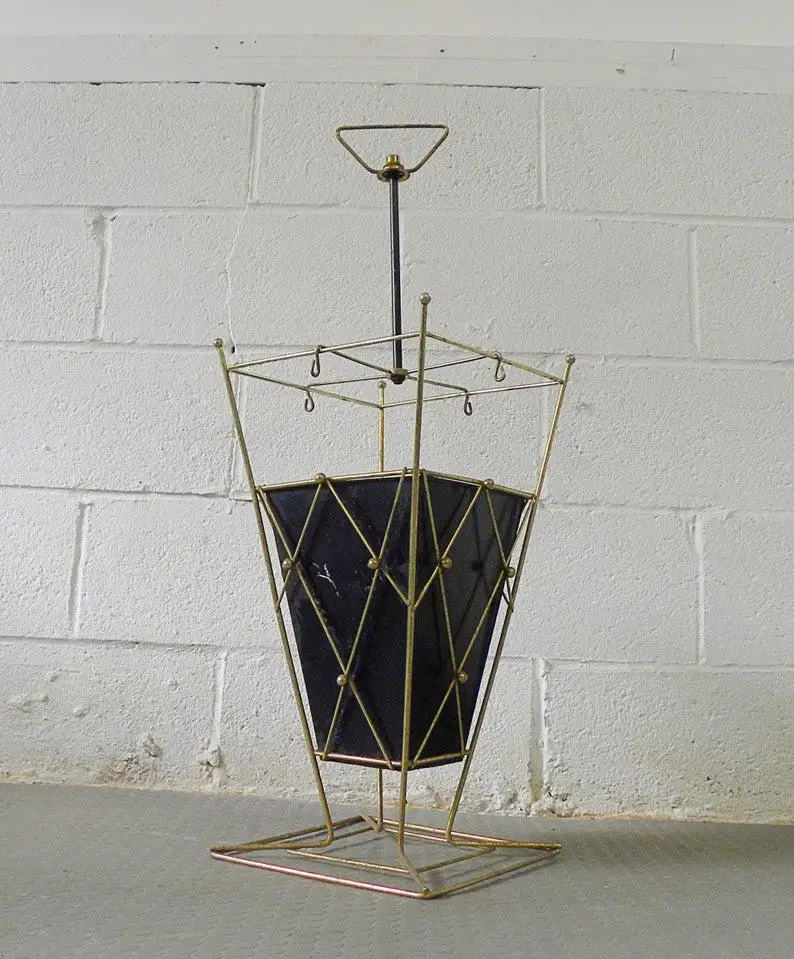 Gold and Black Umbrella Stand with Hanging Option Custom Size Accepted Ideal for Home Decoration and Rain Gear Storage
