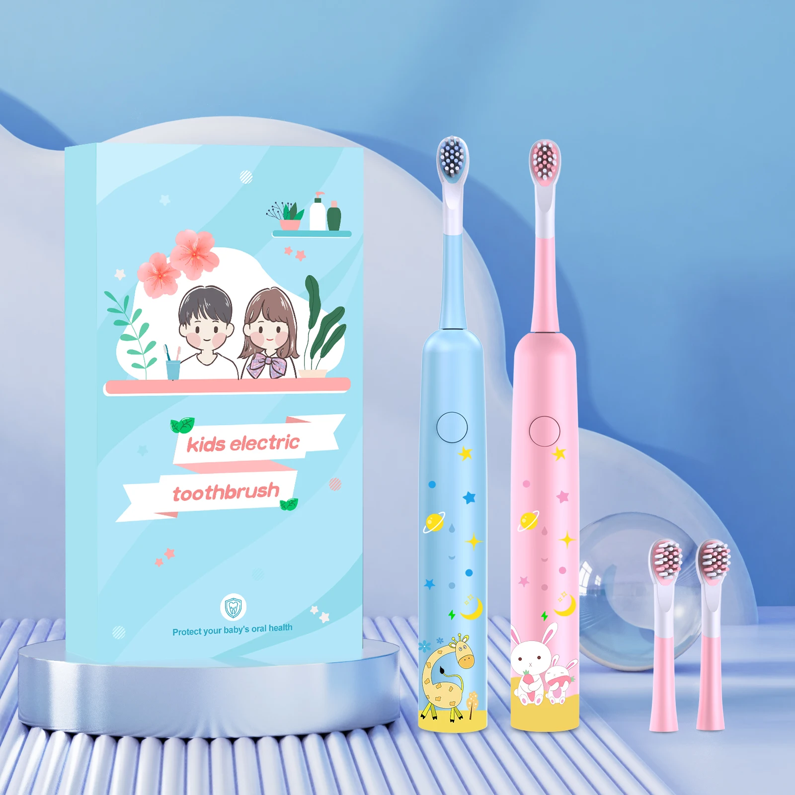 Best selling smart cartoon electric toothbrush waterproof electric toothbrush Children Soft Bristle Electric Toothbrush for kid
