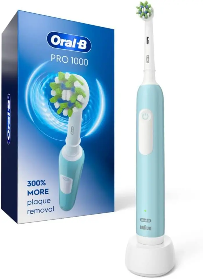 Oral-B Pro 1000 Rechargeable Electric Toothbrush, Black with Pressure Sensor