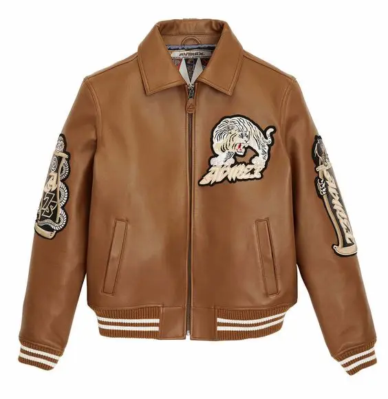 custom made real leather collage jacket Men Custom  Winter Baseball Applique Chenille Embroidery Patches Varsity Jackets