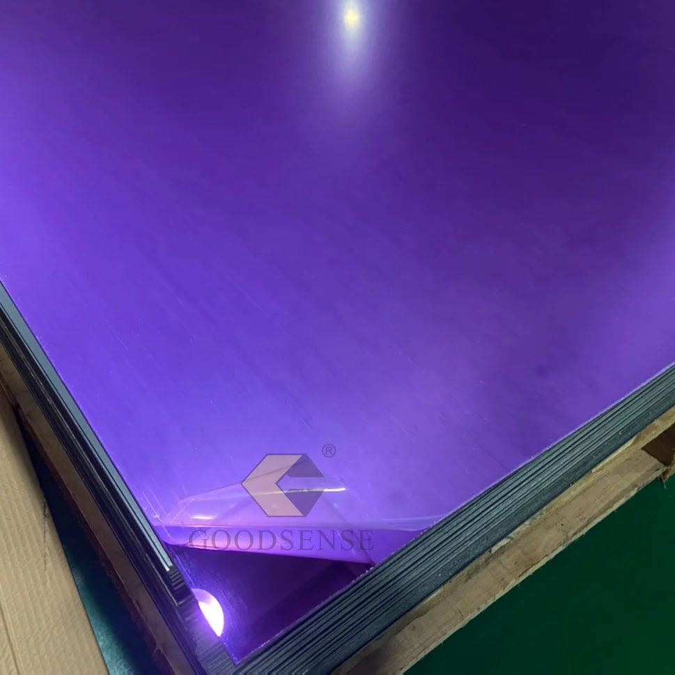 Goodsense Espejo De Plastico Direct Factory Adhesive Paste Mirror PMMA Purple Acrylic Single Sided Mirror Sheet