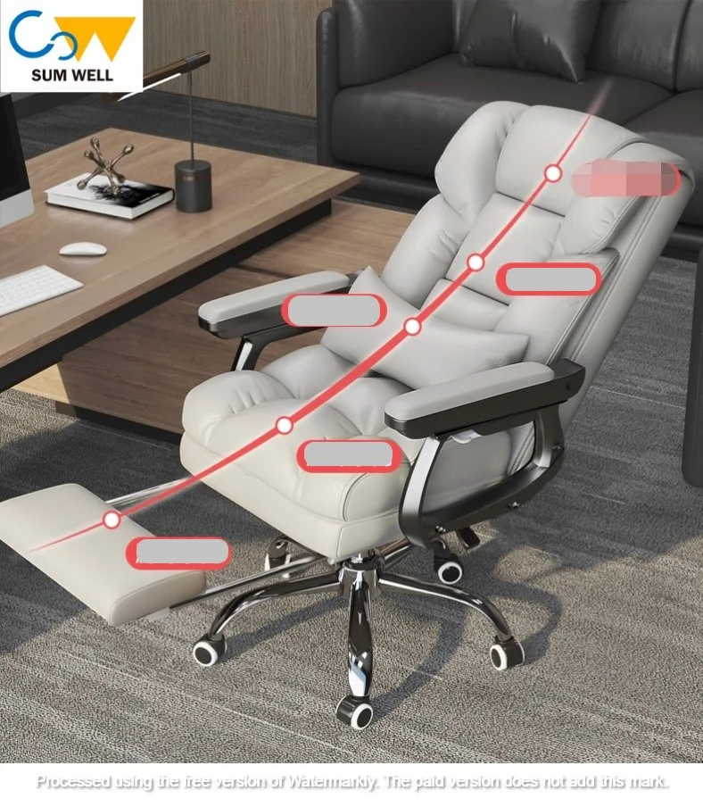 Computer Leather Seat Boss Business Office Chair Comfortable Home Backrest Sedentary Lazy Sofa Leisure Gaming Chair