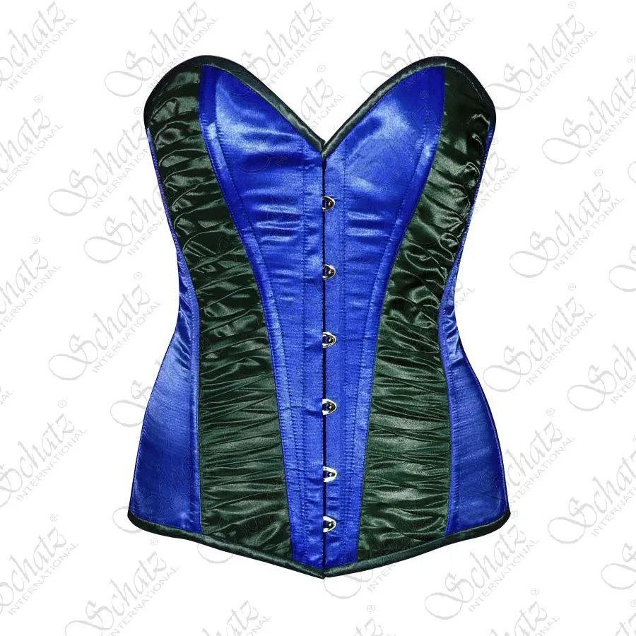 2024 Overbust Steelboned Two Tone Satin Corset High Quality New Design Adjustable Party And Fashion Wear Corset Shapewear