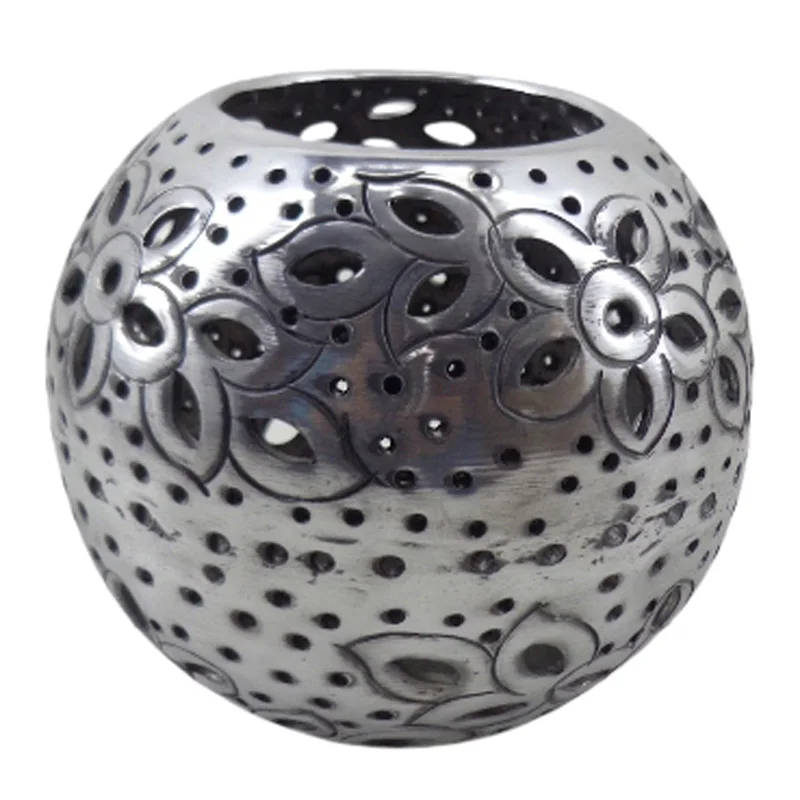 Lavish Aluminium Round Votive Silver Nickle Trendy Christmas Table Top Party Decor Bulk Handmade Customize Handicrafts