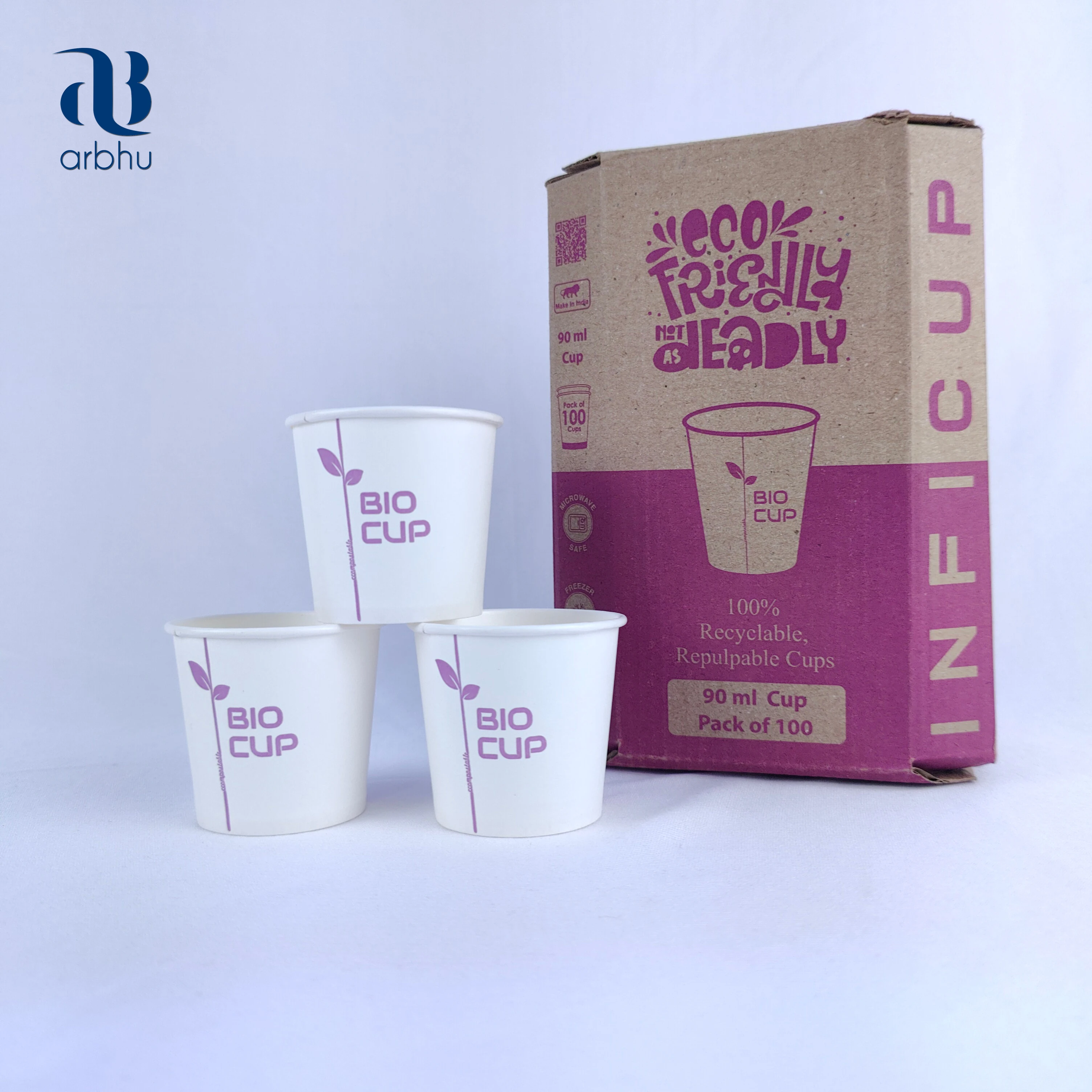 3 Oz biodegradable eco-friendly custom logo printed Paper cup  | Disposable Use and Throw Single Wall Paper Cups