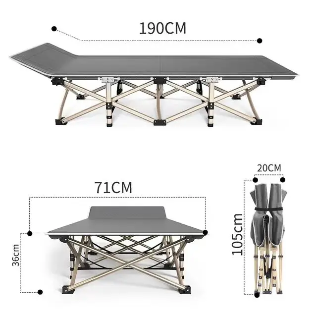 Lightweight Aluminum Frame Cot Bed Modern Portable Ultralight Foldable Cot Outdoor Hospital Gym Use Massage Hotels Kitchen