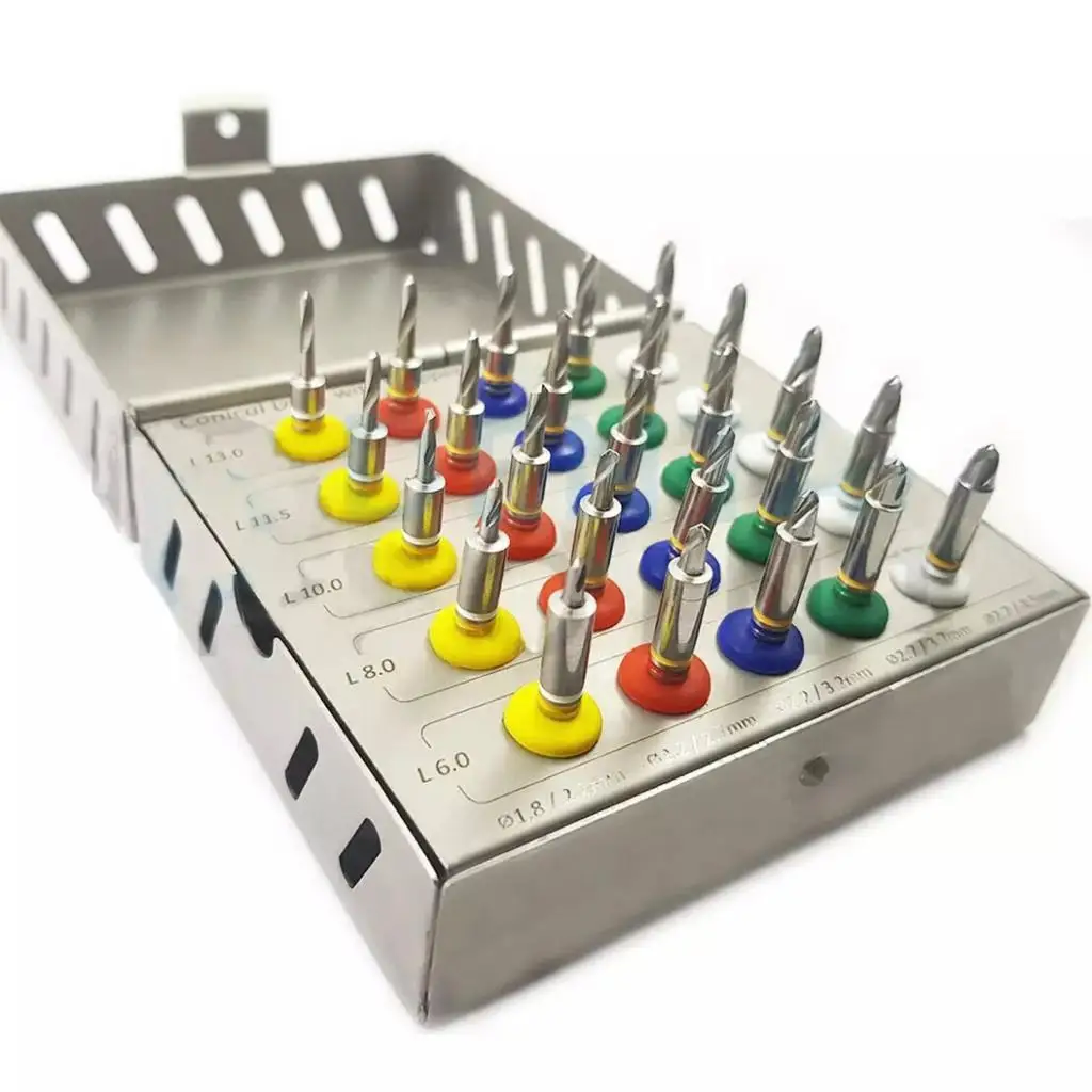 Dental Trephine Drills Kit 8 Pieces Implant Bur Holder Stainless Steel 8 Pieces Trephine Polished Kit