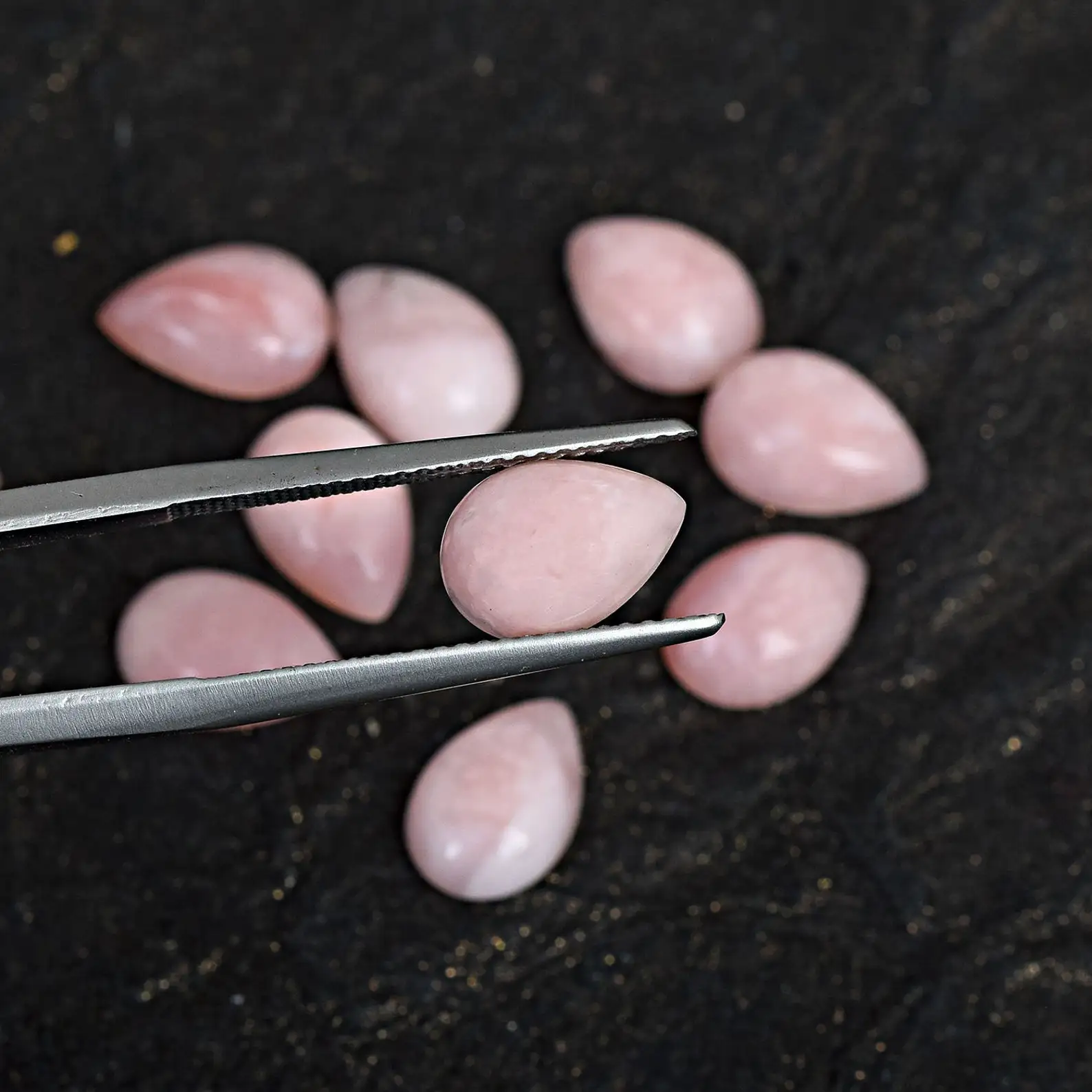 Shiny Natural Strawberry Cabochons Rose Quartz Gemstone 10 Pieces Lot For Making Jewelry Rose Quartz Rose At Best Price