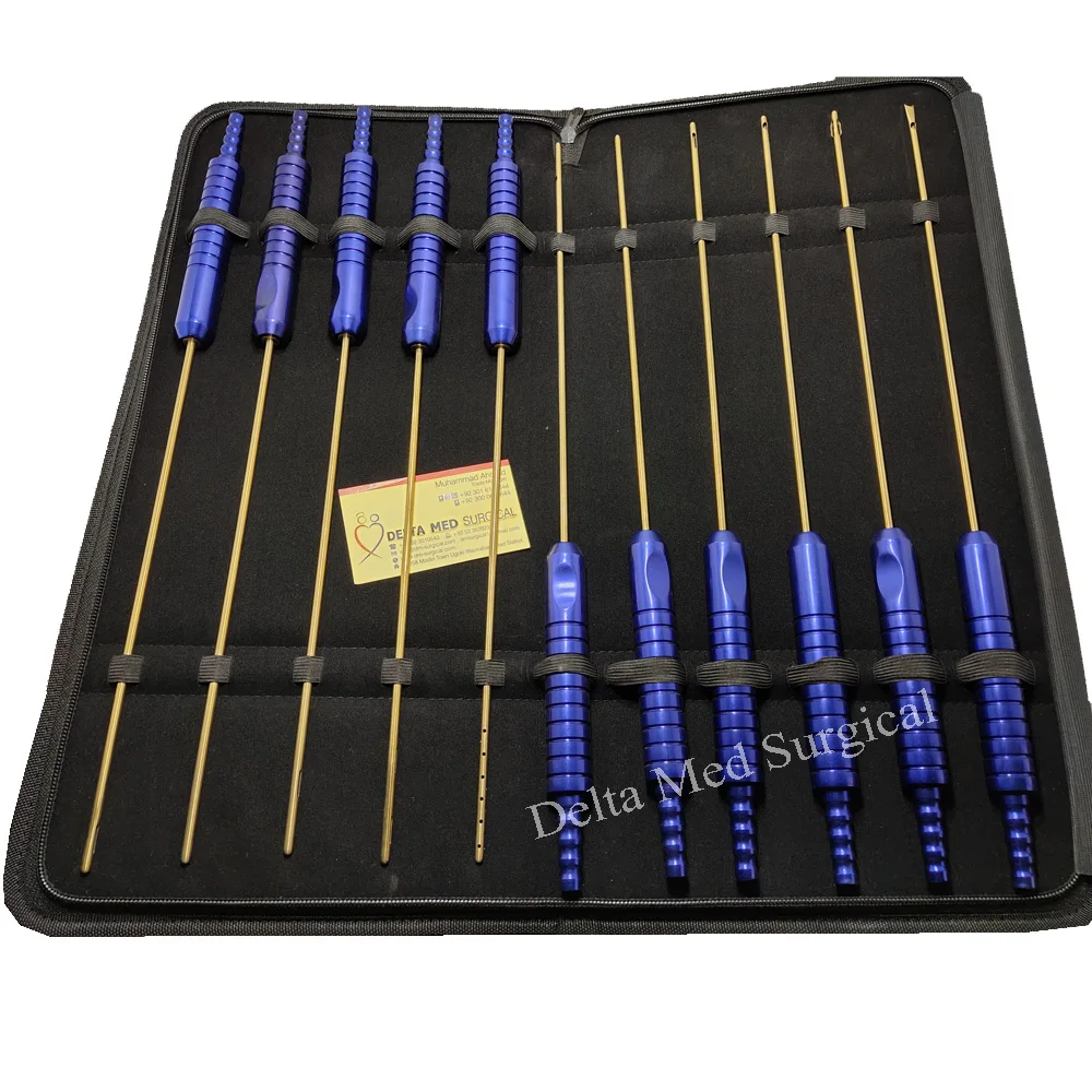 Liposuction Cannulas Set Of ( 125 Pcs Cannulas With Different Type & Size And 5pcs Stop Lock For Syringes for