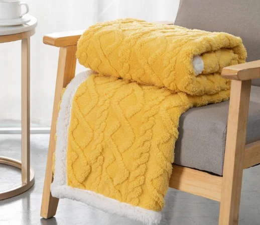 Taffeta lamb fleece blanket quilt thickened blanket