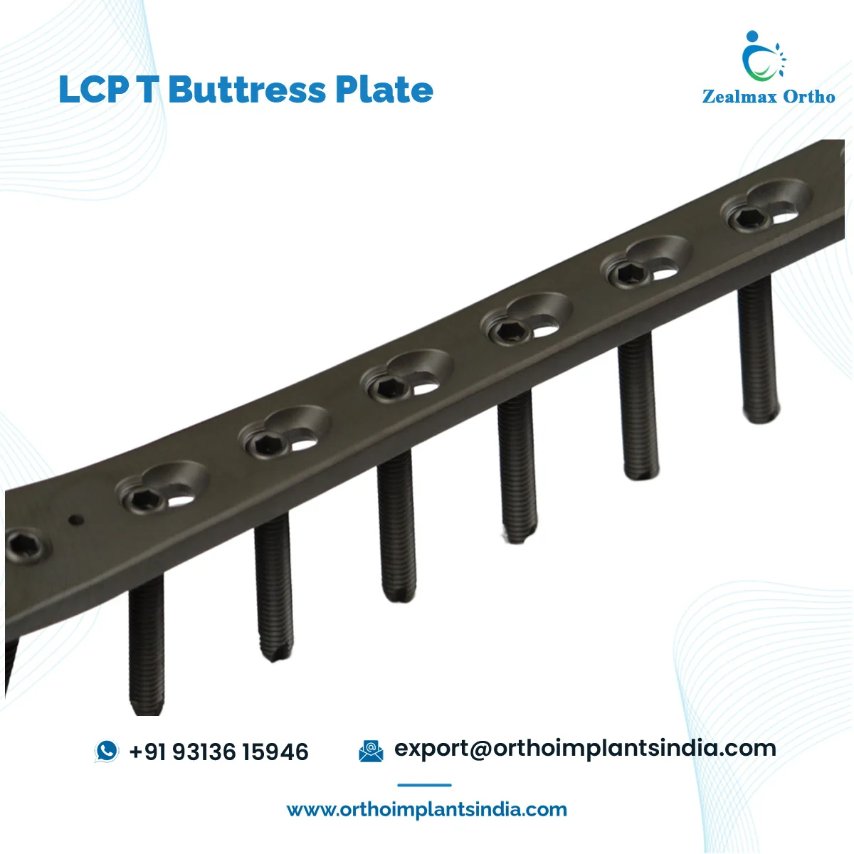 Superior Quality Orthopedic Trauma Implants Titanium Material  LCP T Buttress Plate for Femur Bone Fracture
