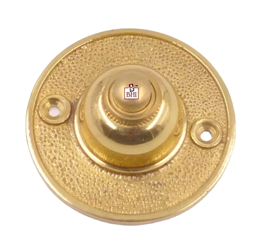 Solid Brass Antique Vintage Doorbell Push Button Modern Design Wired Push Button Indoor Outdoor Use Decorative Brass Bell Door
