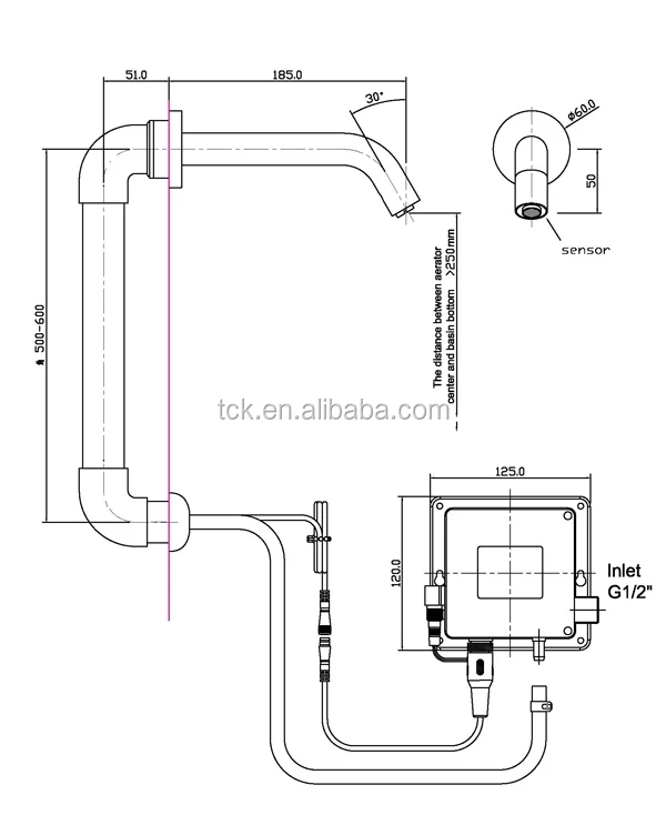 Modern Wall Mounted Washbasin Faucets Wall Mount Commercial Faucet with Long Spout Wall Mount Commercial Faucet