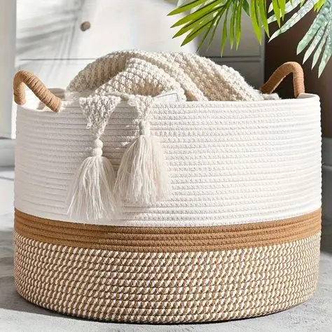 Eco-Friendly Water Hyacinth Basket for Organizing Laundry and Home Essentials