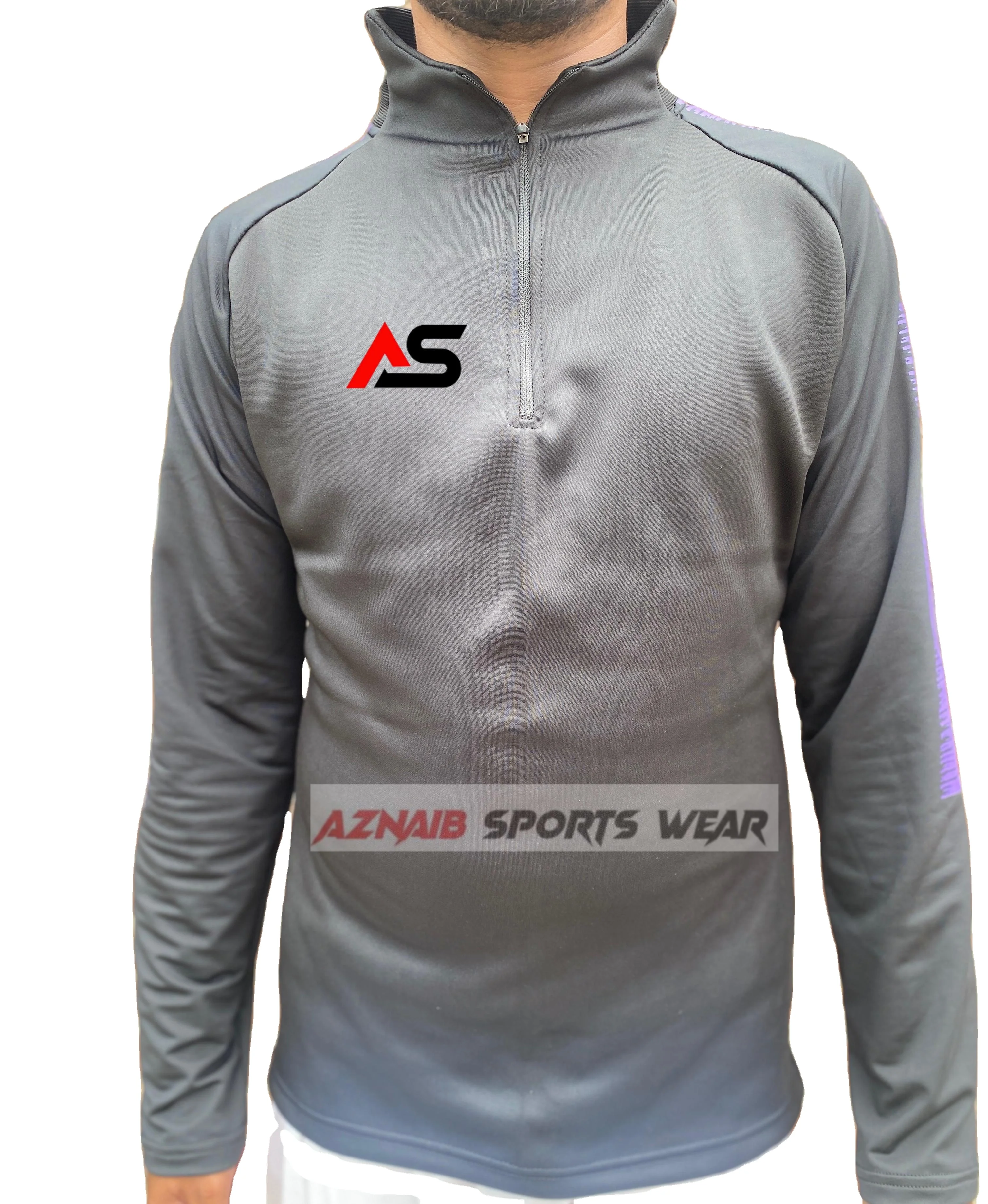 Wholesale Custom Zip Collar Quarter Zip with Stand-up Collar Pullover 1/4 Quarter Zip fitness jacket