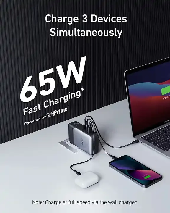 Anker 733 Portable Power Bank 10000mAh GaN Prime PowerCore 65W Fast Charger Power Bank 2-in-1