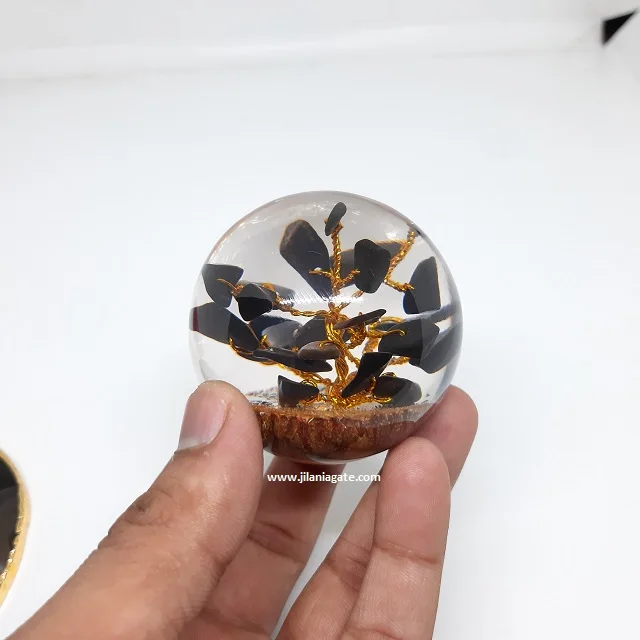 Wholesale Best Price  60mm Lapis Lazuli Orgonite Tree Spheres Ball Crystals Quartz Love Decor Healing Metaphysical