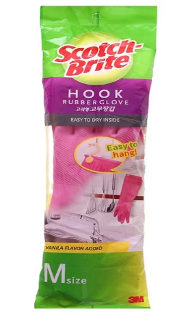 Scotch Brite 3M Anti-Slip Household Gloves, With Genuine 3M Hanger, 36cm Long - Helps Clean Doors, Wash Clothes