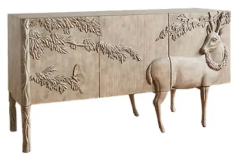 Modern Luxury Vintage Living Room Wooden Carved Handmade Bird Tree Hand Land Sky bar Natural Cabinet Sideboard Derma Chair