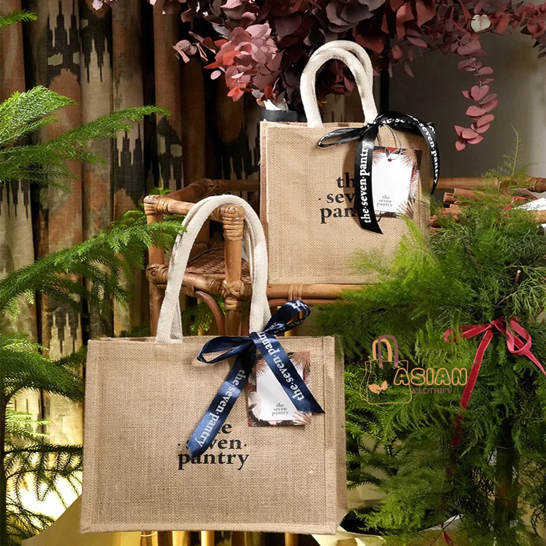 High Quality Eco-Friendly Jute Gift Tote Bag Custom Logo Burlap Tote Bag Best Market Price for Natural High Quality Shopping Bag