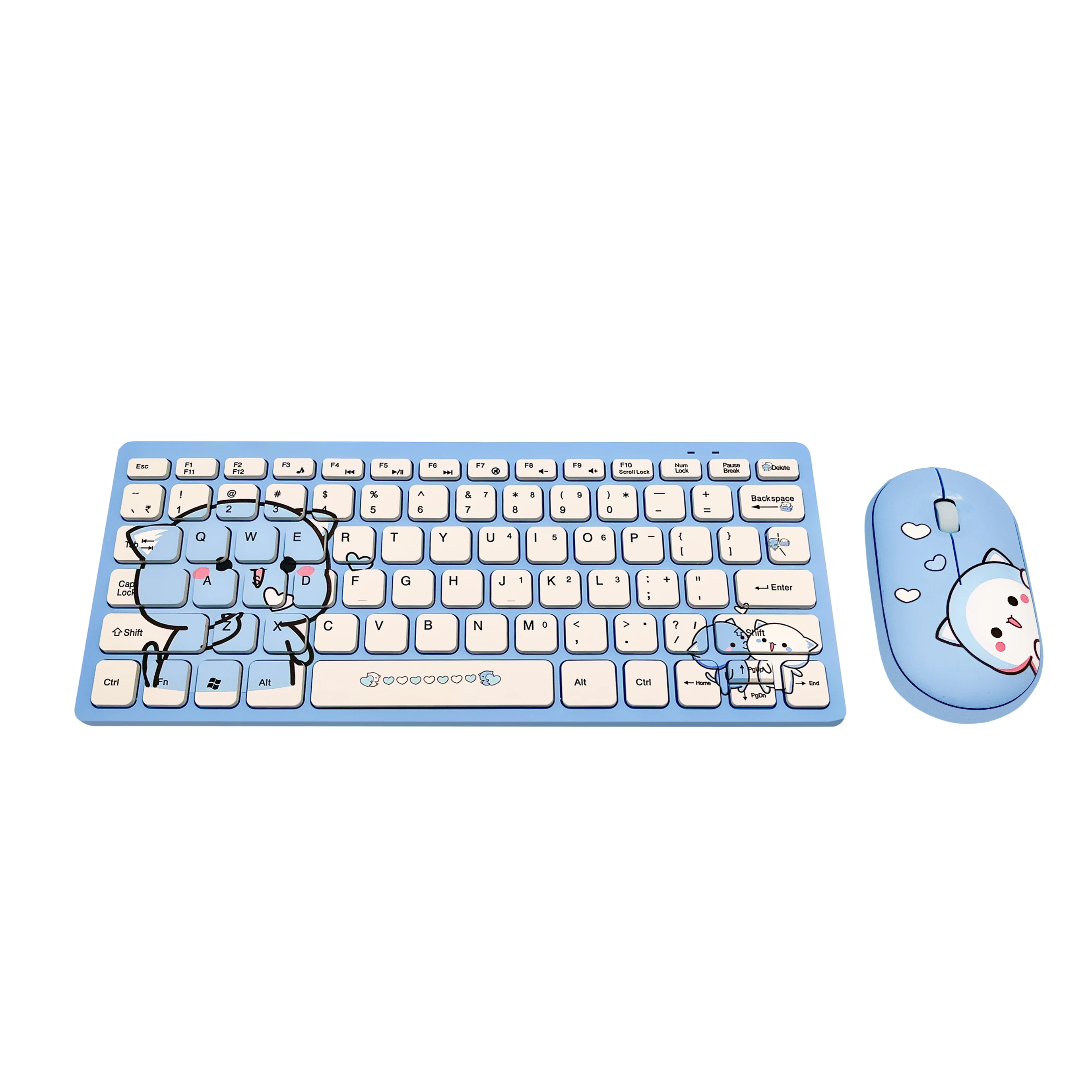 2.4G USB Mini keyboard Mouse Combos Noiseless carton Keyboard with mouse set For PC Laptop TV