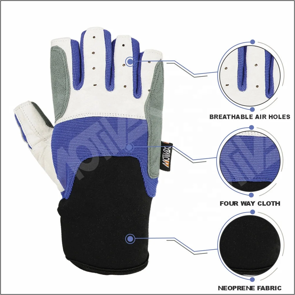 Sailing Gloves Reinforced Palm Fingers Yachting Kayaking Fishing Shooting Gloves Watersport Rock Climbing Boat Sail Race Glove