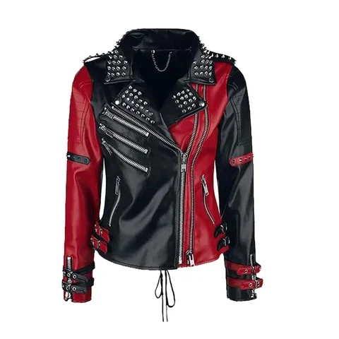 New Leather Studded Jacket Unisex Metal Spikes Wholesale Genuine Cowhide Fabric Fashion Genuine Leather Jackets Made in Pakistan
