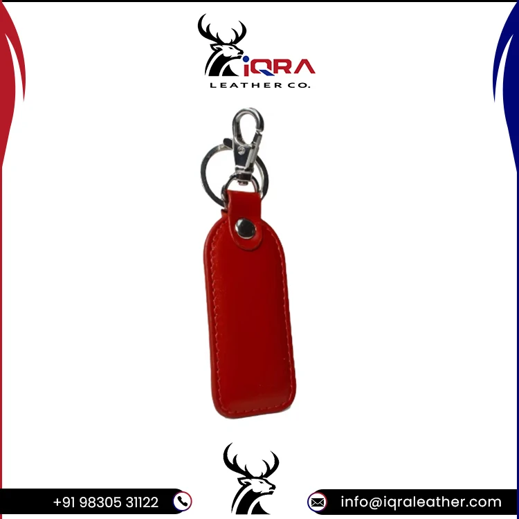 Latest Collection Full Grain Crazy Horse Leather Key Chains with Iron Ring From India