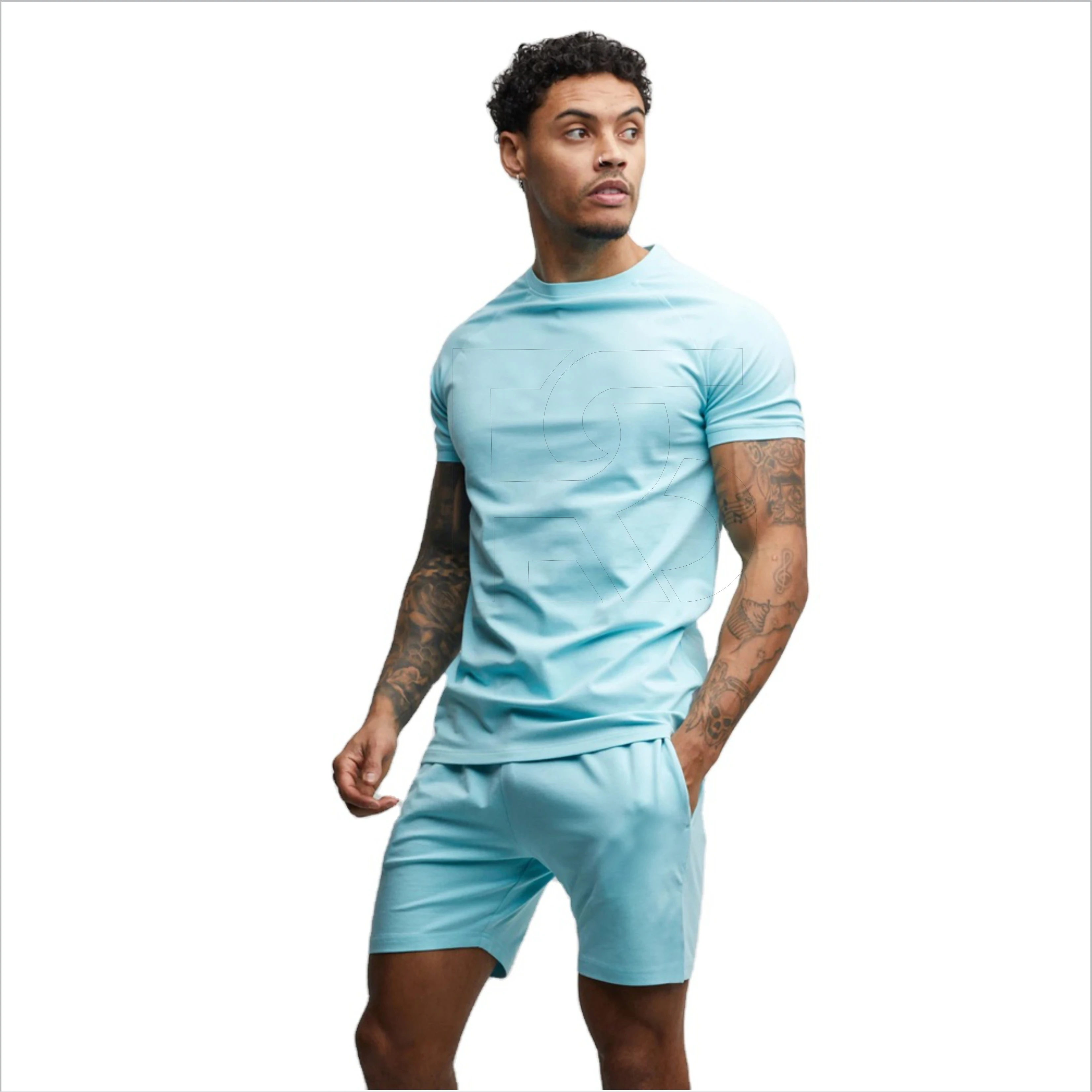 2022 summer men designer short sleeve T shirt 2 two piece short sets gallery dept two piece drawstring shorts set men