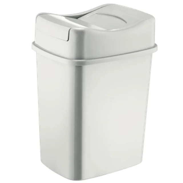 AFOSSA 4L(1 Gal) Capacity Compact Plastic Trash Can with Hinged Lid for Home Office Kitchen Bathroom Slim Design for Waste