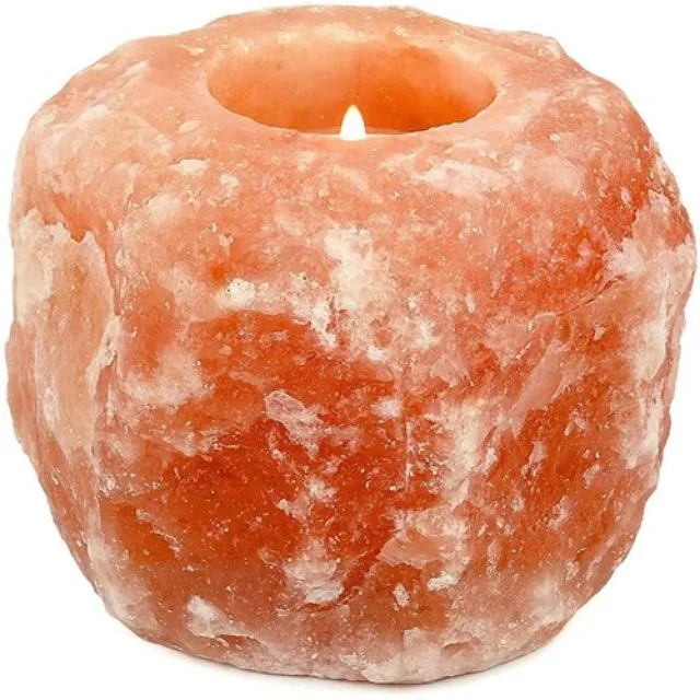 100% Natural Pink Salt Himalayan Salt Light Holder Candle Material Antique Custom Made New Design