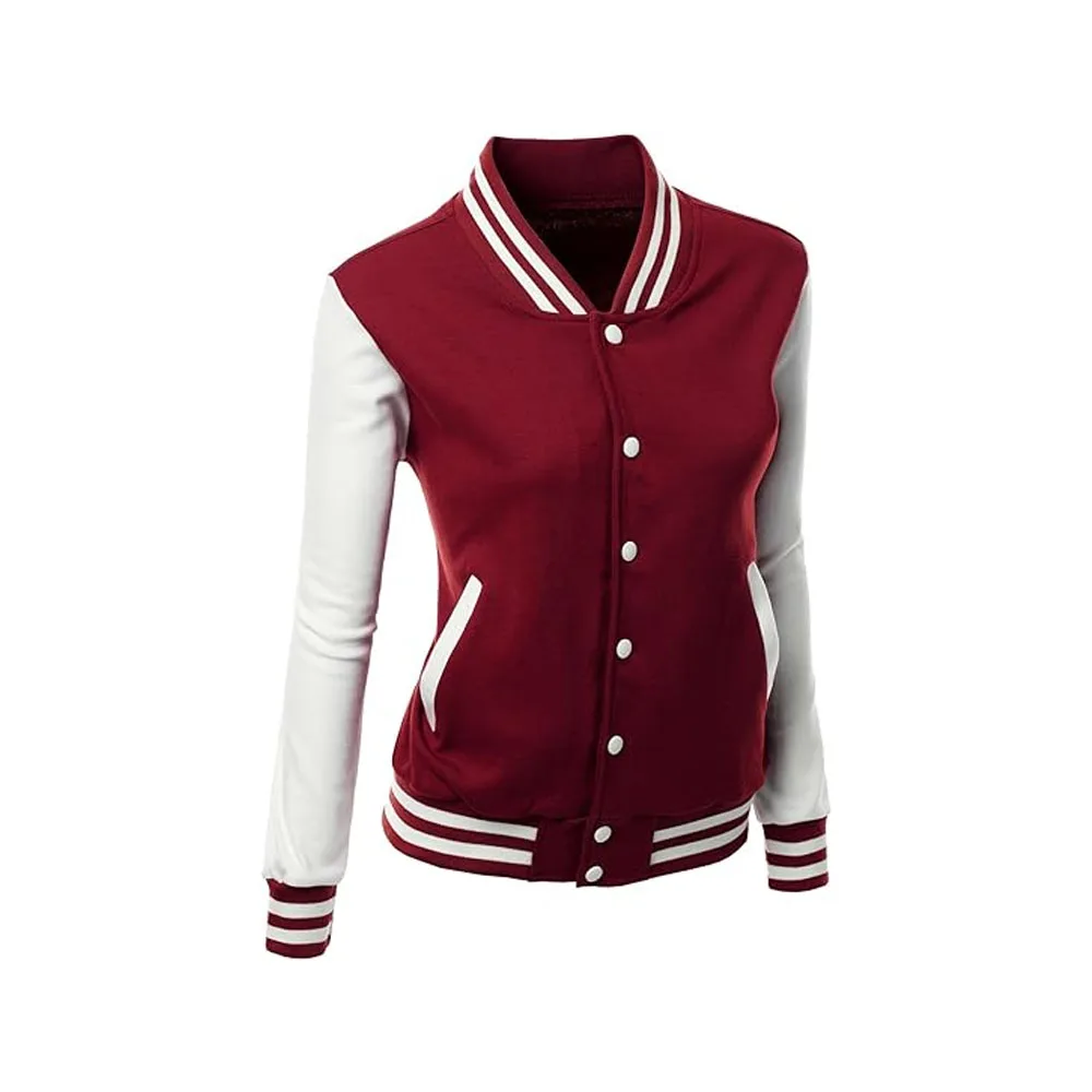 2024 Top Selling Custom Design Wool Body With White Full Leather Sleeves Baseball Jacket Premium Quality Varsity  Jacket