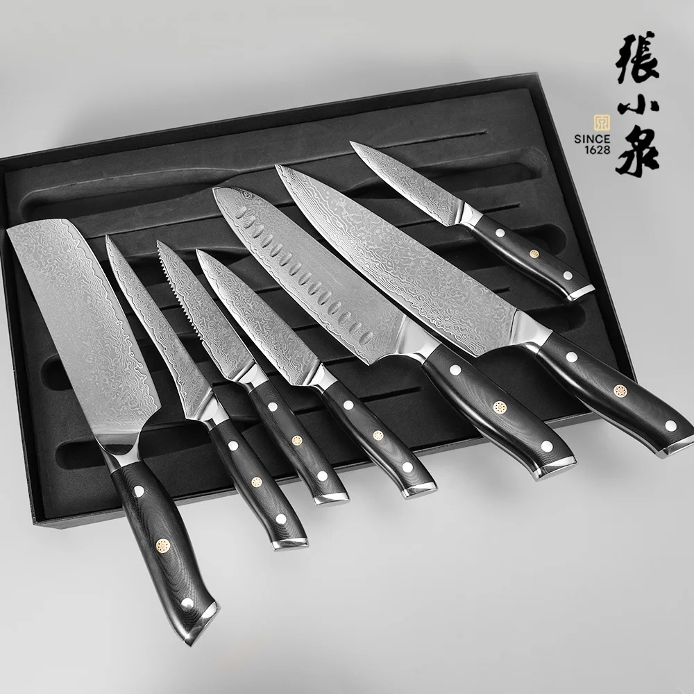 Factory price Professional Damascus Kitchen Knives Set 67 Layers VG10 Japanese Damascus Steel chef Knife Knives