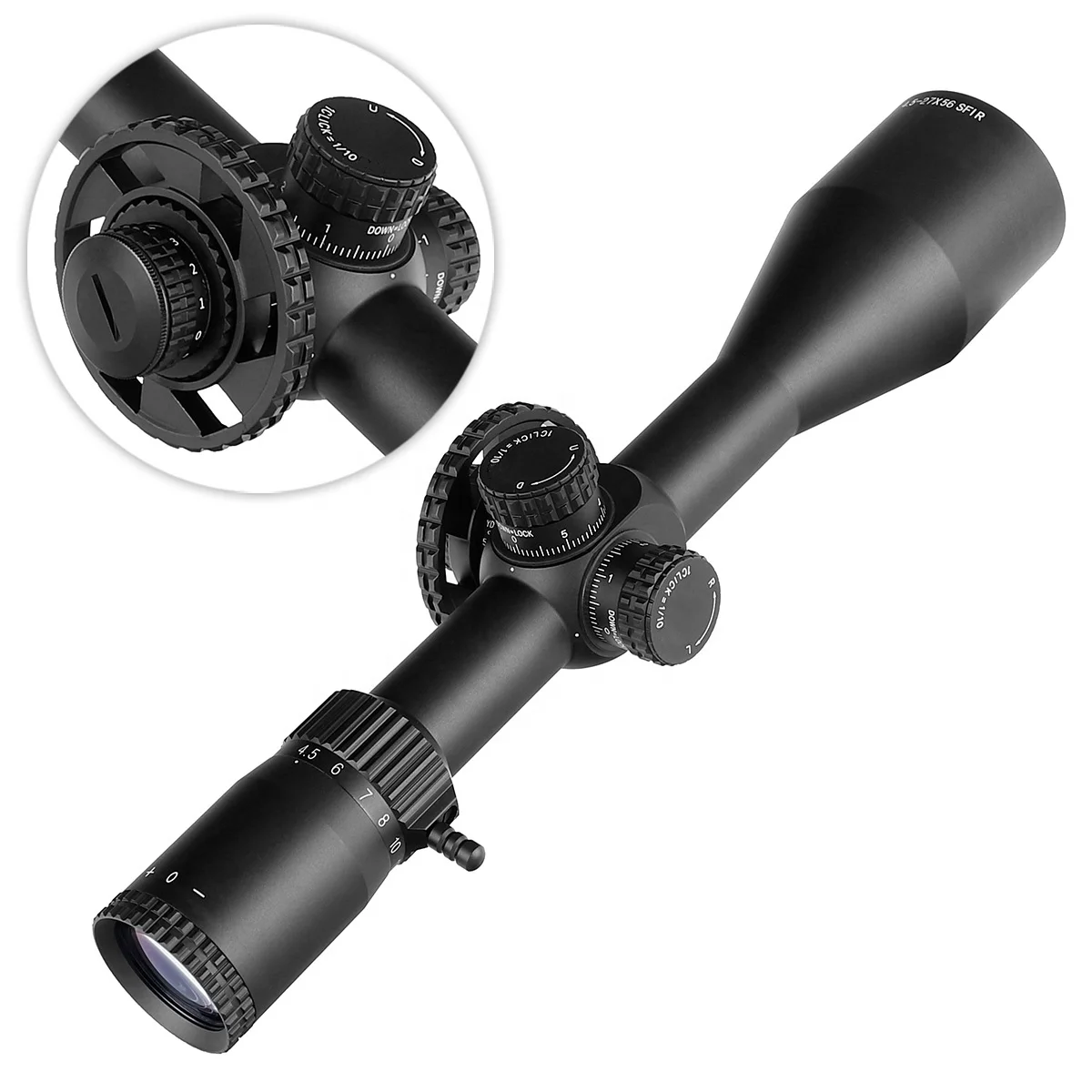 YSC 1/10 Click Value 4.5-27X56 SFIR Optic Scope Long Range ShockProof Tactical Hunting Sights