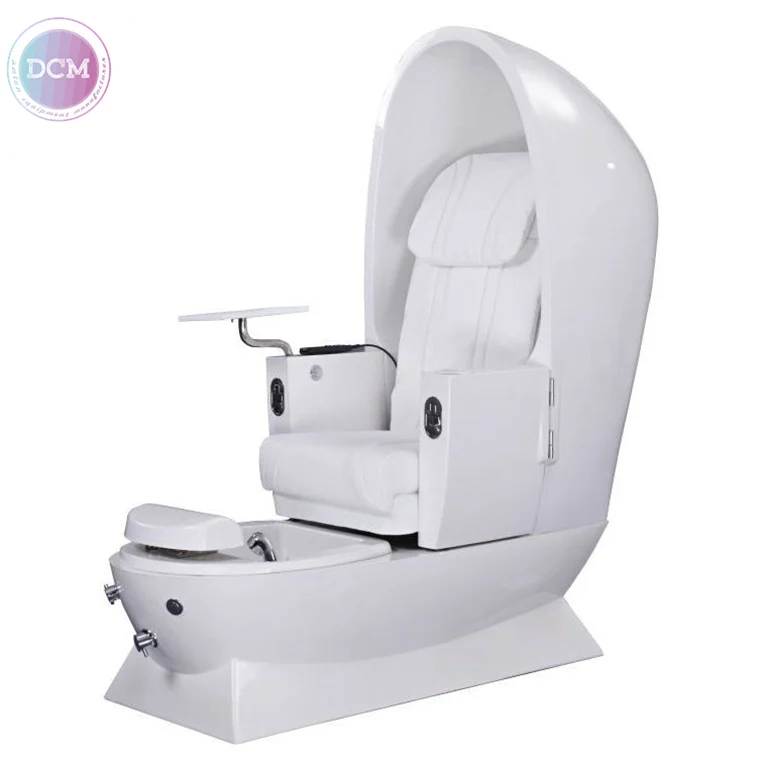 guangzhou salon supplies pedicure chair egg white egg shaped pedicure chair with tray