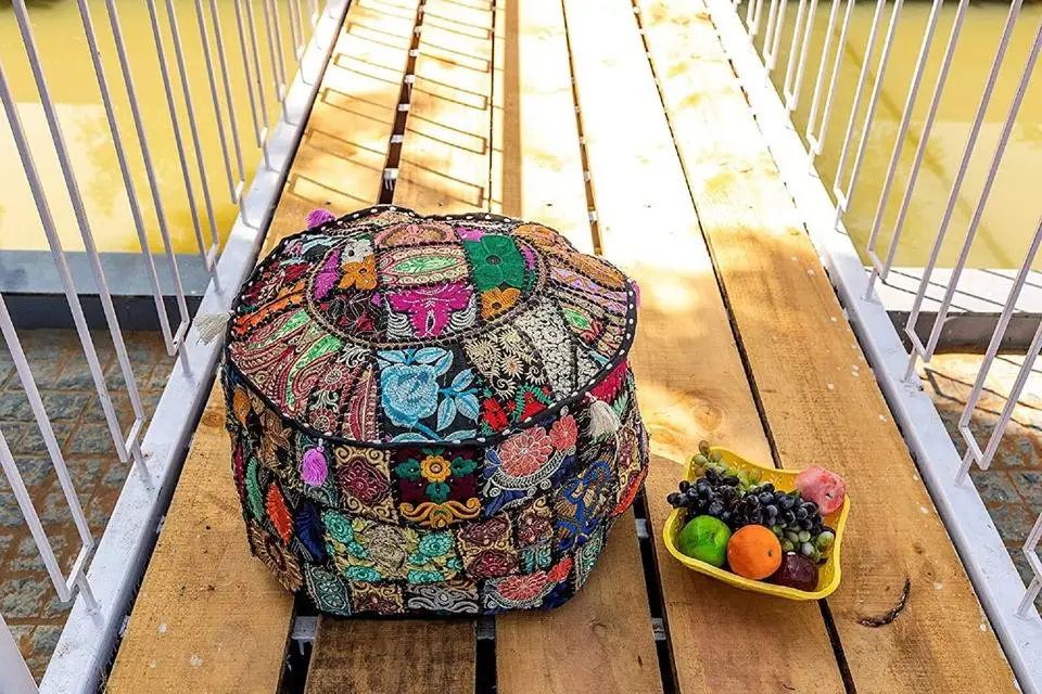 Decorative Meditation Cushion Vintage Floor Pouf Ottoman Floor Pillow Cover Christmas Gifts Home Decor Living Room Furniture