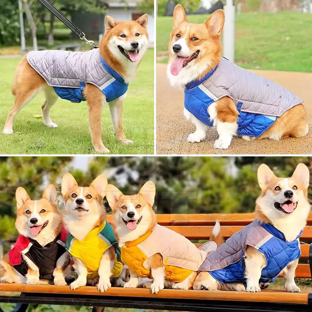 Winter Dog Coats Clothes For Pet Jacket For Small Medium Large Dogs Thicken Warm Woolen Inside Dog Coat