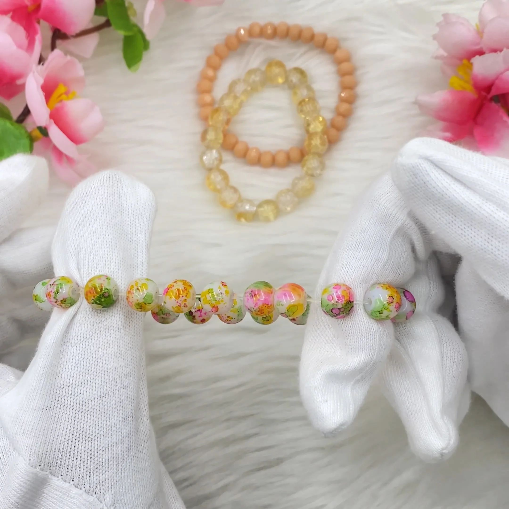 Hot Sale Beads Bracelet Combo of 3pc Multi Color Glass beads artificial Beads Bracelet Indian Jewelry Accessories for women