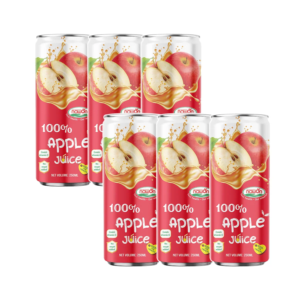 100% Apple Juice in Can 320ML Wholesale Price Fruit and Vegetable Juice Drinks Vietnam Beverage Manufacturer