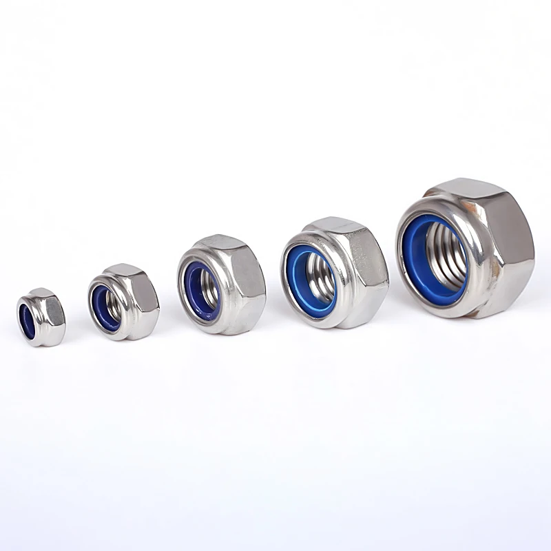 Good price stainless steel 304 316 nylon hex nut high quality hex nylon lock nut